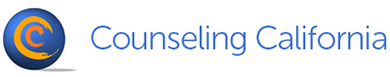 Official Counseling California blue, yellow, and orange badge. Linked to profile.