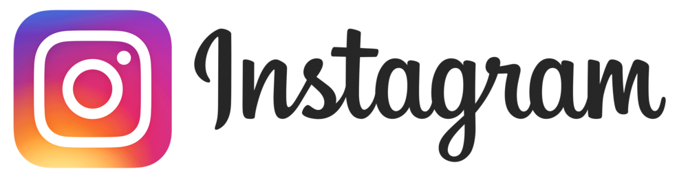 Official black and tie-dye gradient Instagram badge. Linked to profile.