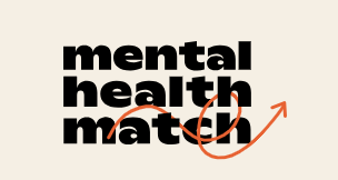 Official black and orange Mental Health Match badge. Linked to profile.